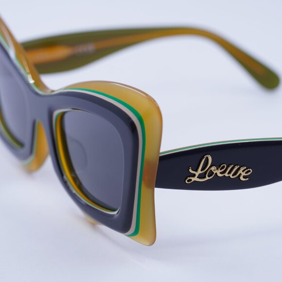 Loewe LW40140U 20A Sunglasses Black/Orange Cat Eye Frame, Grey Lenses - Picture 8 of 11